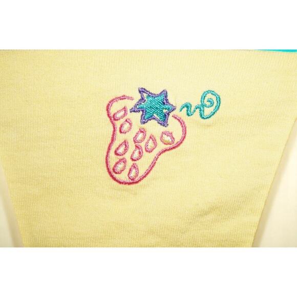 Vintage 90s Yellow Strawberry Print Sailor Dress – Kids Size 6 Snap Back – Retro - Picture 3 of 5